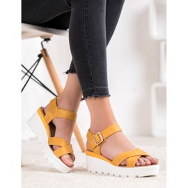 Weide Sandales à la mode jaune 4