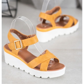 Weide Sandales à la mode jaune 2