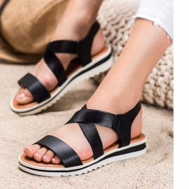Weide Sandales sur la plate-forme le noir 2