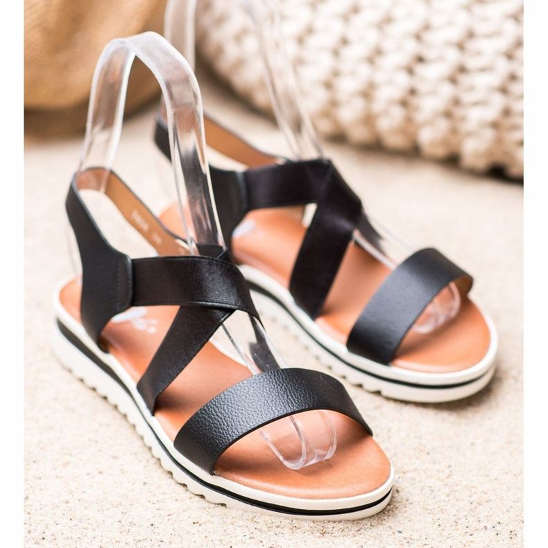 Weide Sandales sur la plate-forme le noir 1