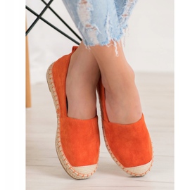 Anesia Paris Espadrilles confortables en daim orange 2