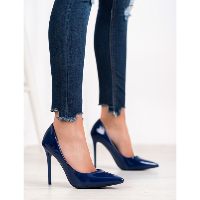 Small Swan Goupilles vernies bleu 2