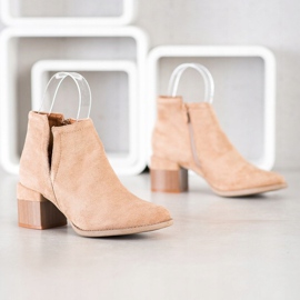 Bella Paris Bottines En Daim Avec Une Coupe beige 5