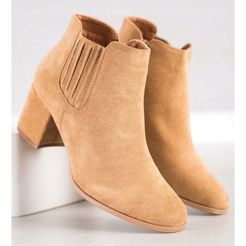 Bella Paris Bottines Courtes En Daim beige 2