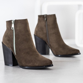 Marquiz Bottes chaudes avec une fermeture éclair décorative brun vert 3