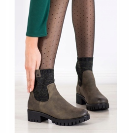 M.Daszyński Bottes à enfiler sur la plate-forme vert 1