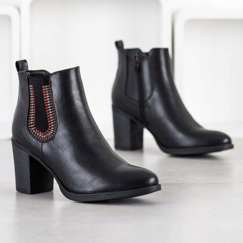 Goodin Bottines en cuir écologique noir 1