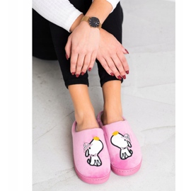 Bona Pantoufles confortables avec application rose 5