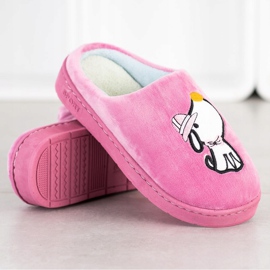 Bona Pantoufles confortables avec application rose 3