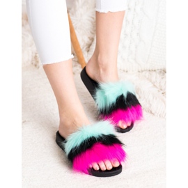 Bona Pantoufles Colorées Avec Fourrure multicolore 1