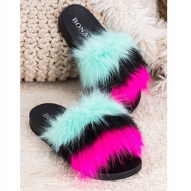 Bona Pantoufles Colorées Avec Fourrure multicolore 4