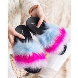 Bona Pantoufles Colorées Avec Fourrure multicolore 2