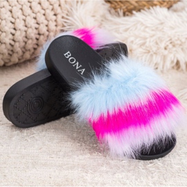 Bona Pantoufles Colorées Avec Fourrure multicolore 4