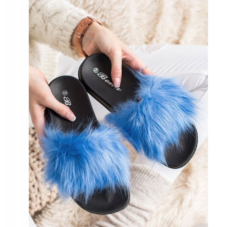 SHELOVET Pantoufles élégantes bleu 2 SHELOVET Pantoufles élégantes bleu 2