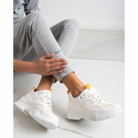 SHELOVET Baskets blanches à la mode jaune 3