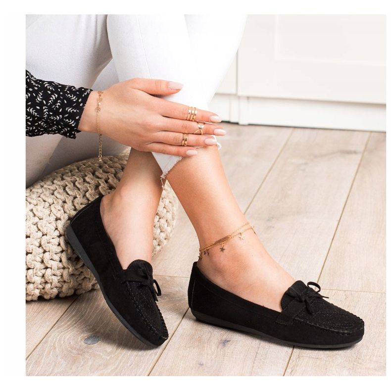 Best Shoes Mocassins décontractés en daim noir 1