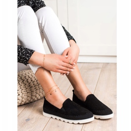 SHELOVET Slipons en daim pour le printemps le noir 2