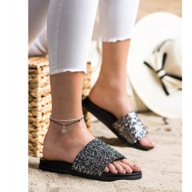 Filippo Chaussons À Paillettes noir argent 1