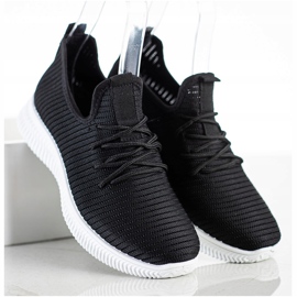 SHELOVET Baskets à enfiler confortables noir 1