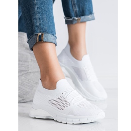 Filippo Baskets ajourées à lacets blanche 1