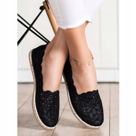 SHELOVET Espadrilles À Motif Floral noir 2