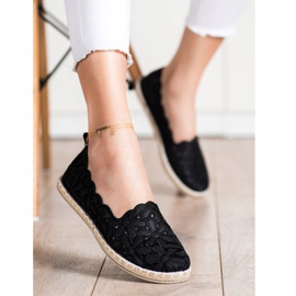 SHELOVET Espadrilles À Motif Floral noir 1