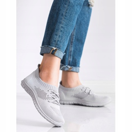 SHELOVET Baskets grises ajourées 2