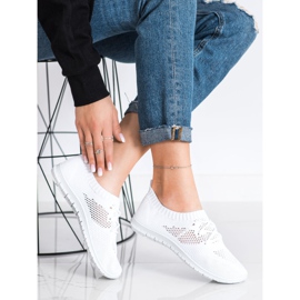 SHELOVET Baskets blanches ajourées 3