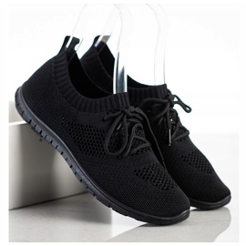 SHELOVET Baskets noires ajourées le noir 1