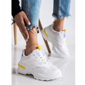 SHELOVET Baskets sur la plate-forme avec maille blanc 1