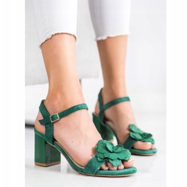 S. BARSKI Sandales Avec Fleur S.BARSKI vert 2