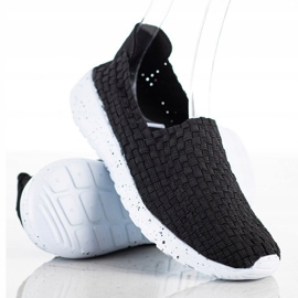 Sabatina Slipons tressés noirs 1