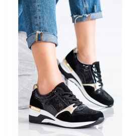 Goodin Baskets en cuir nouées le noir multicolore 2