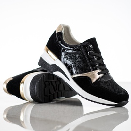 Goodin Baskets en cuir nouées noir multicolore 1