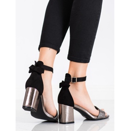 Sandales À Noeud VINCEZA noir gris 2