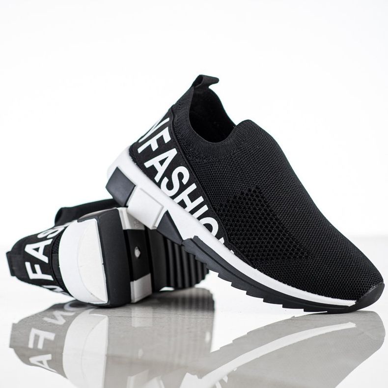 Filippo Baskets à enfiler à la mode le noir 1