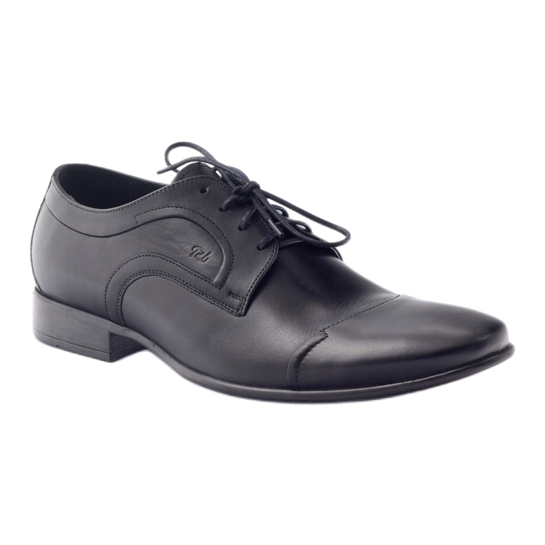Chaussures basses en cuir Pilpol 1262 chaussures pour hommes le noir 1