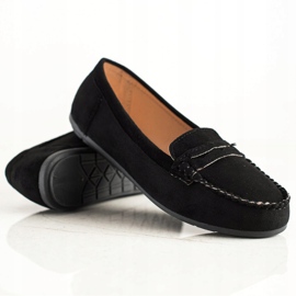 Super Me Mocassins en daim noir le noir 4