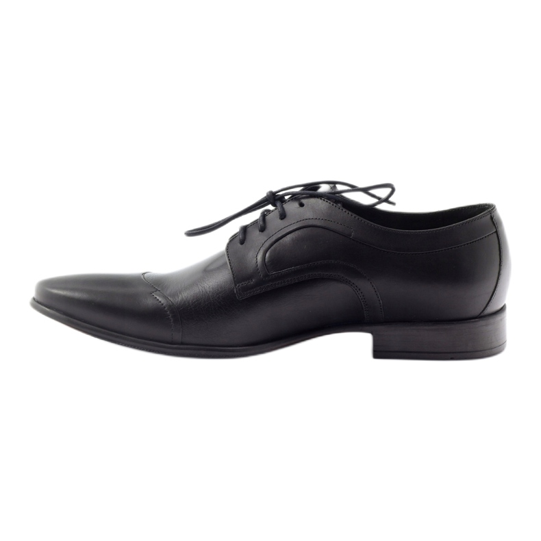 Chaussures basses en cuir Pilpol 1262 chaussures pour hommes le noir 2