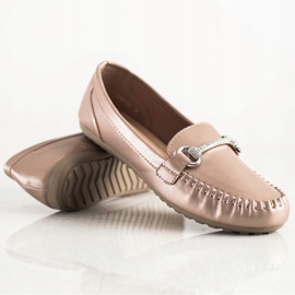 Queentina Mocassins élégants avec zircone cubique beige 1