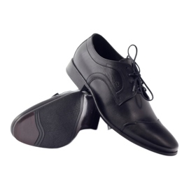 Chaussures basses en cuir Pilpol 1262 chaussures pour hommes le noir 3
