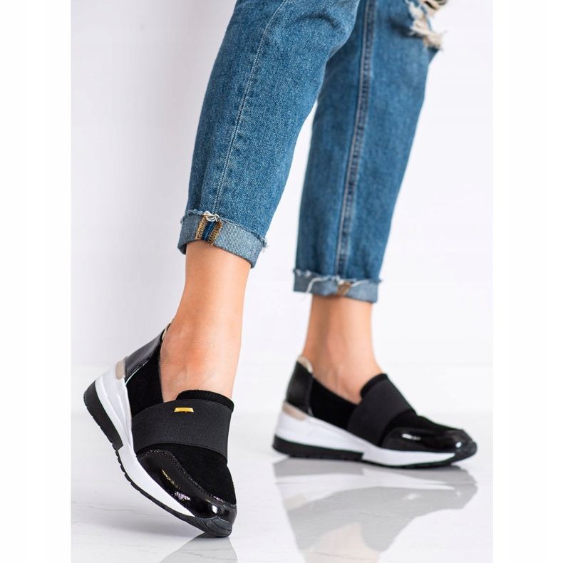 Goodin Baskets en cuir noires le noir 1