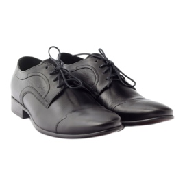 Chaussures basses en cuir Pilpol 1262 chaussures pour hommes noir 4