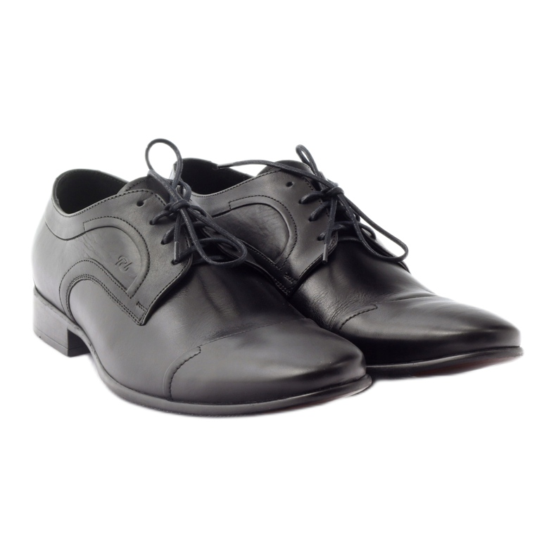 Chaussures basses en cuir Pilpol 1262 chaussures pour hommes noir 4