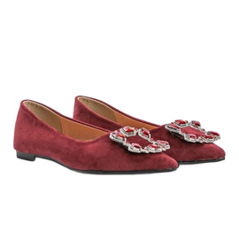 Ballerines rouges ornées de pierres brillantes 1 Ballerines rouges ornées de pierres brillantes 1
