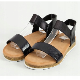 Sandales noires pour femmes 38853 Noir le noir 1