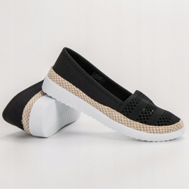 SHELOVET Espadrilles textiles le noir 6