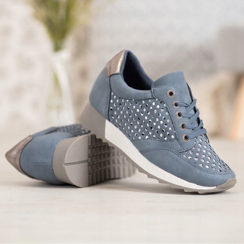 Kylie Chaussures ajourées sur la plateforme bleu 1