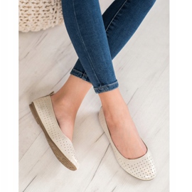 SHELOVET Ballerines ajourées doré 1