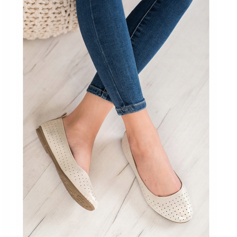 SHELOVET Ballerines ajourées d'or 1